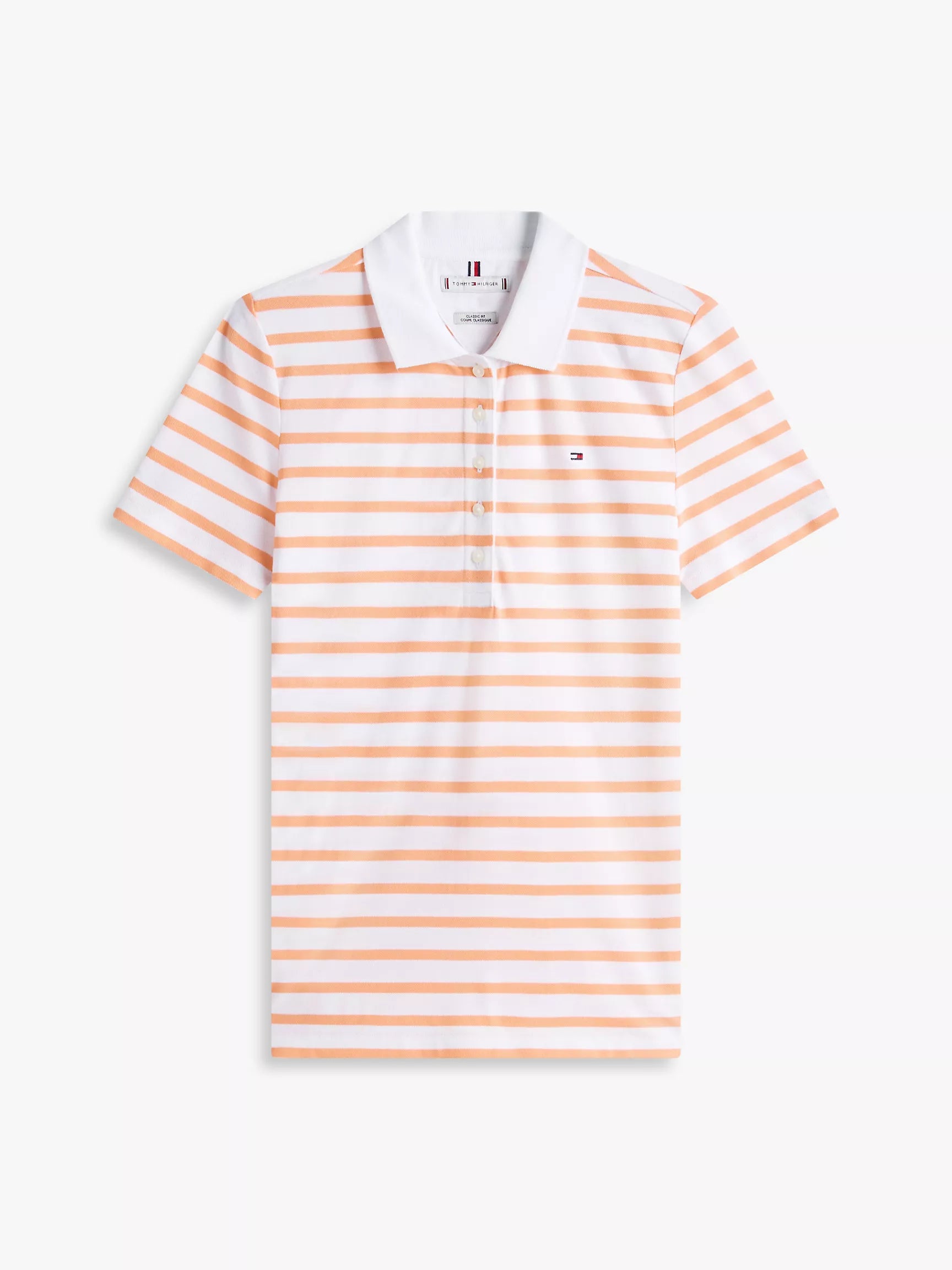 Classic Fit Striped Stretch Pique Polo
