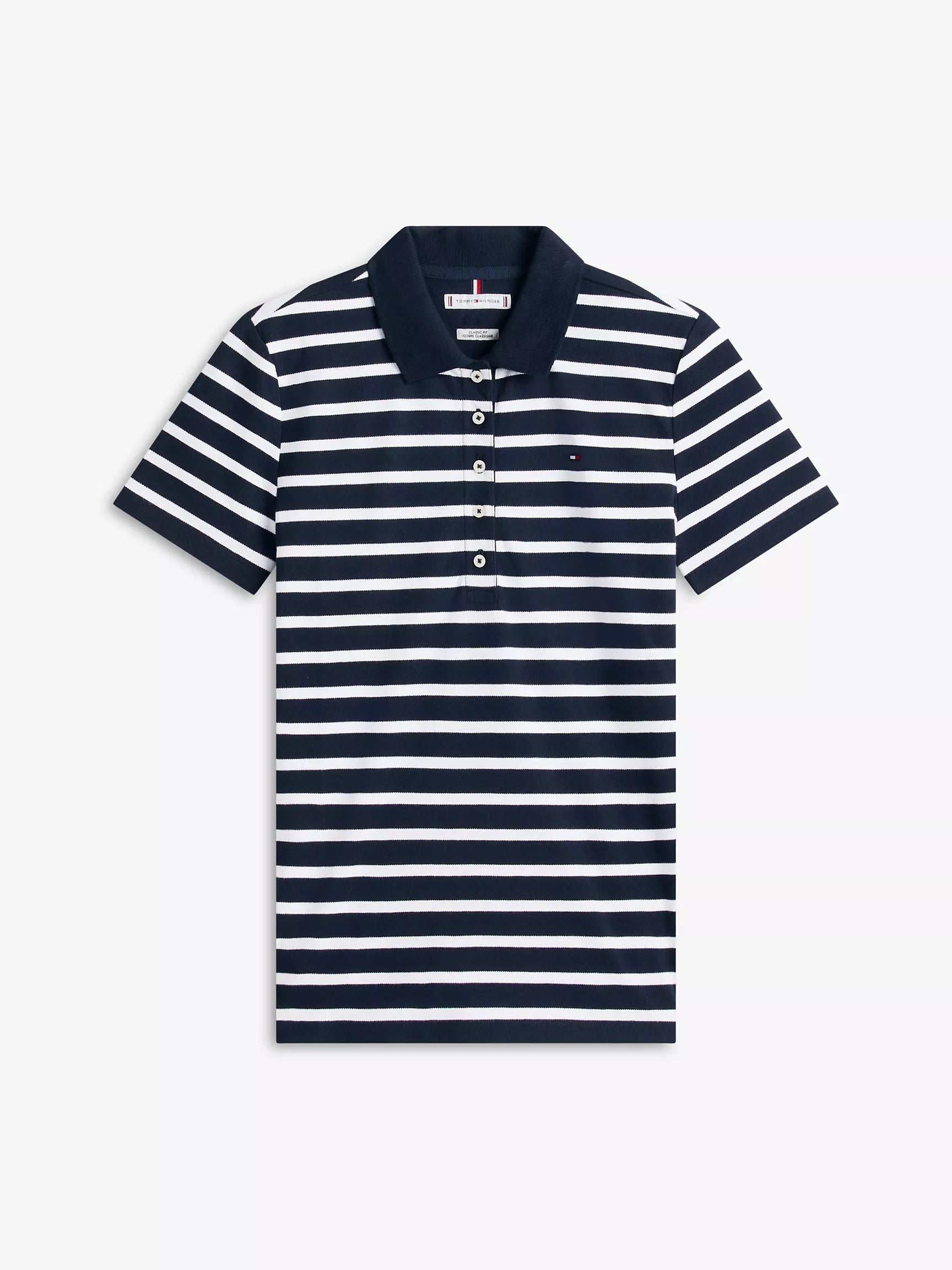 Classic Fit Striped Stretch Pique Polo