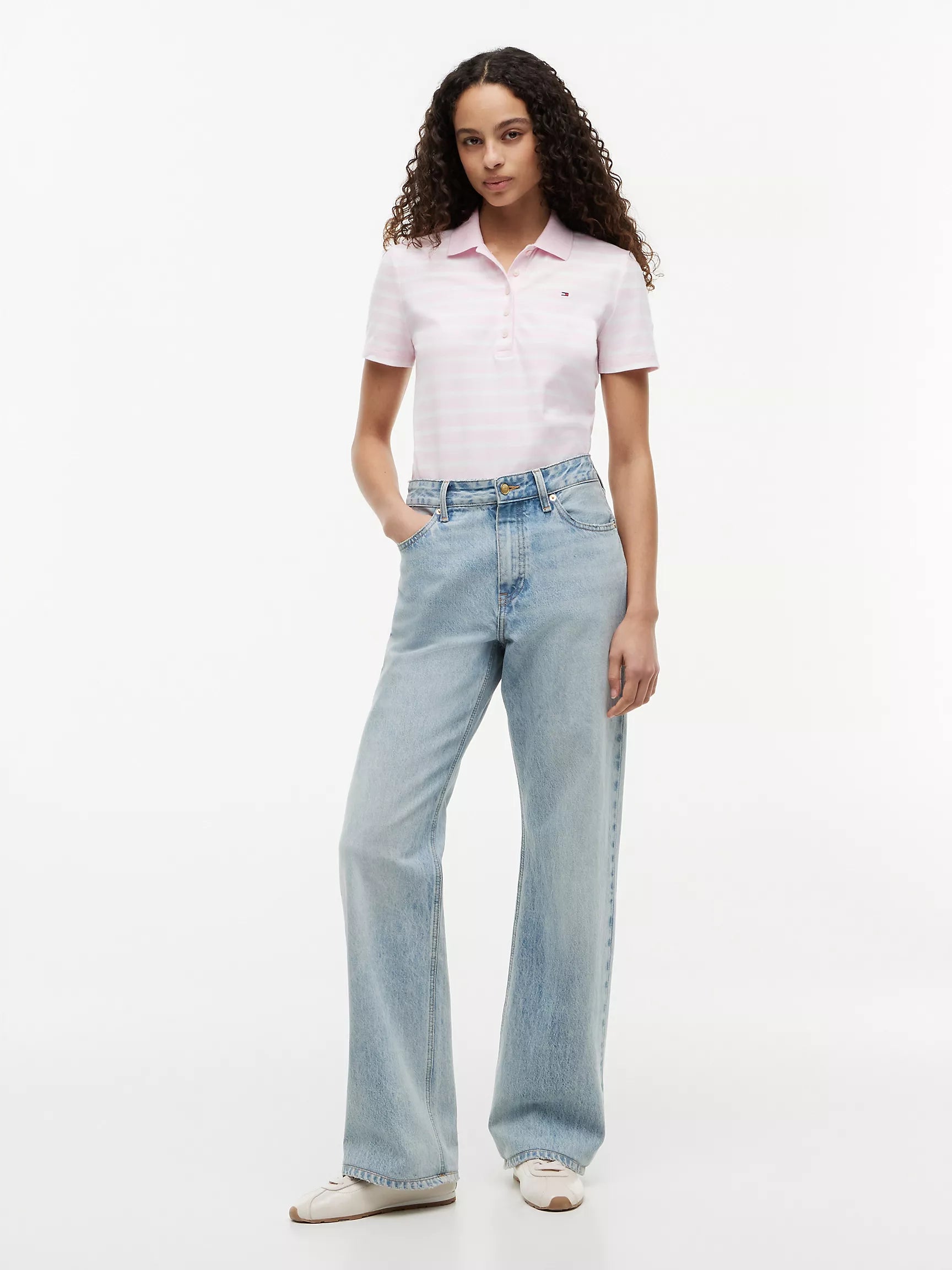 Classic Fit Striped Stretch Pique Polo