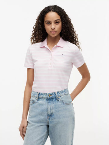 Classic Fit Striped Stretch Pique Polo
