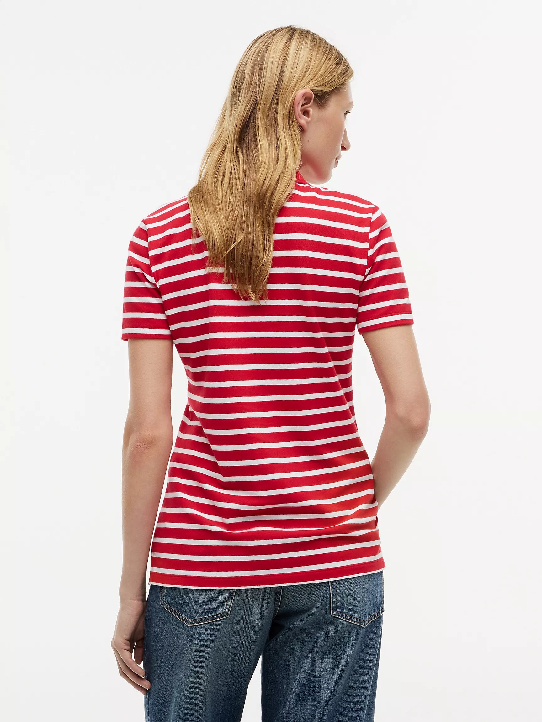 Classic Fit Striped Stretch Pique Polo