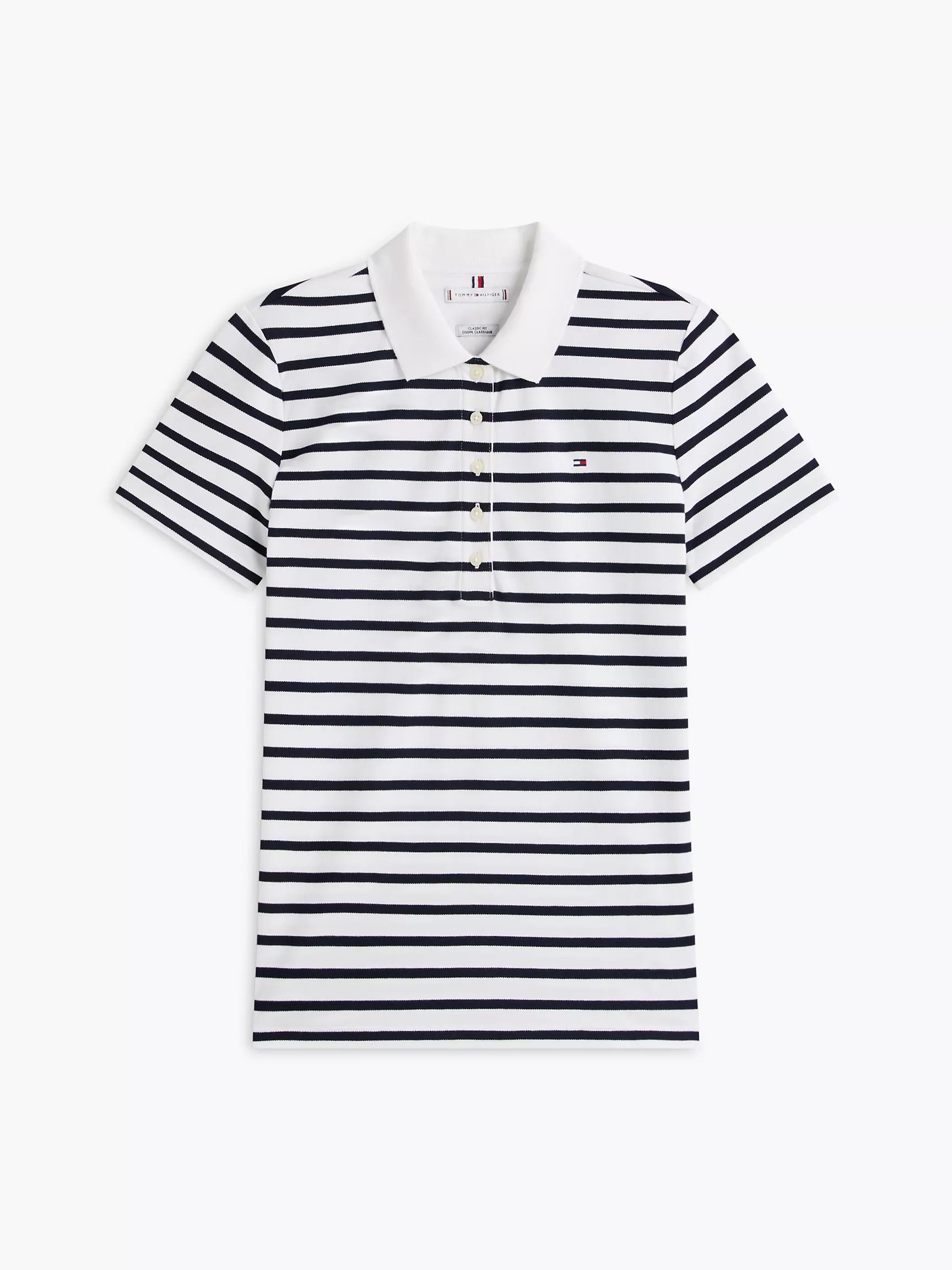 Classic Fit Striped Stretch Pique Polo