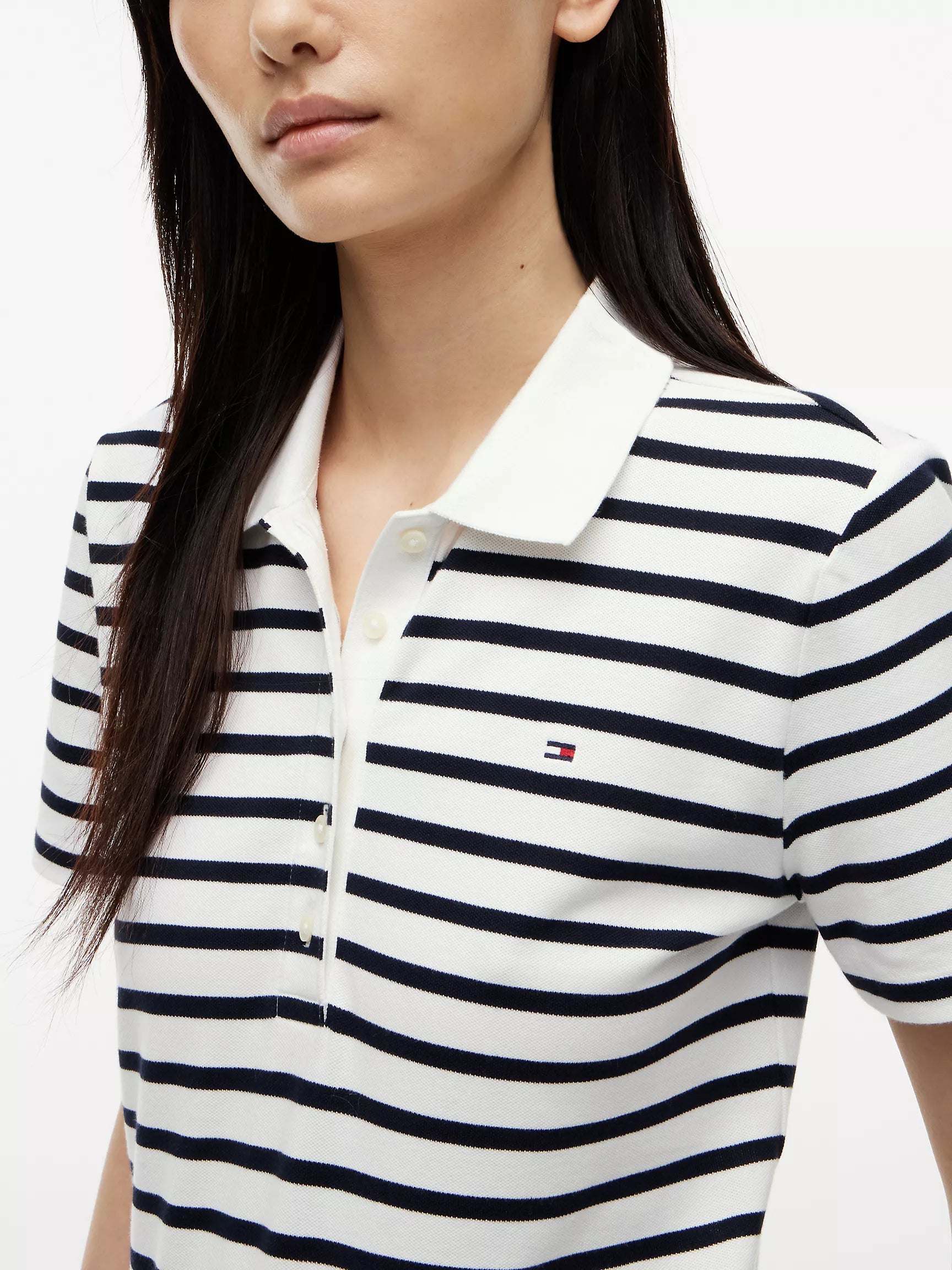 Classic Fit Striped Stretch Pique Polo