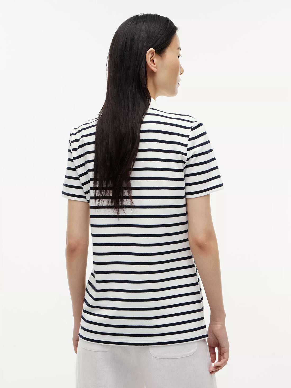 Classic Fit Striped Stretch Pique Polo