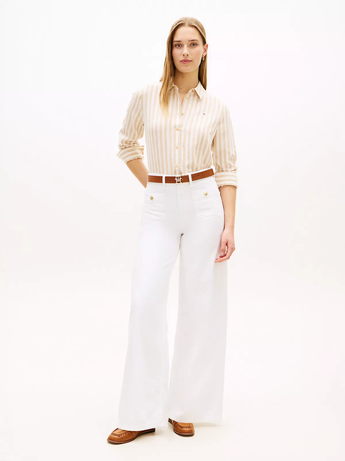 Relaxed Fit Stripe Linen-Blend Shirt