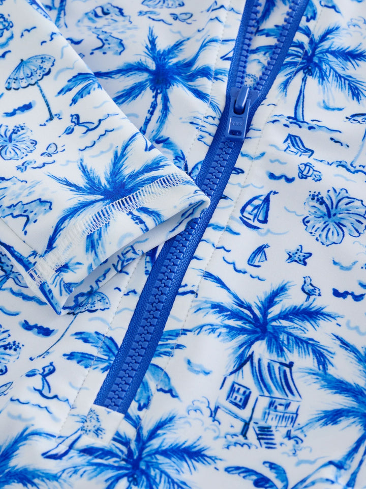 Blue Palm Sunsafe Long Sleeve Swimsuit (3mths-7yrs)