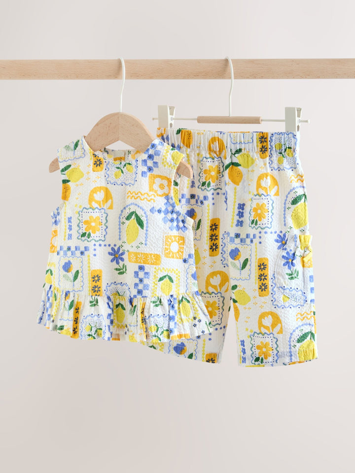 Yellow Lemon Baby Woven Top and Trousers Set 2 Piece (0mths-2yrs)