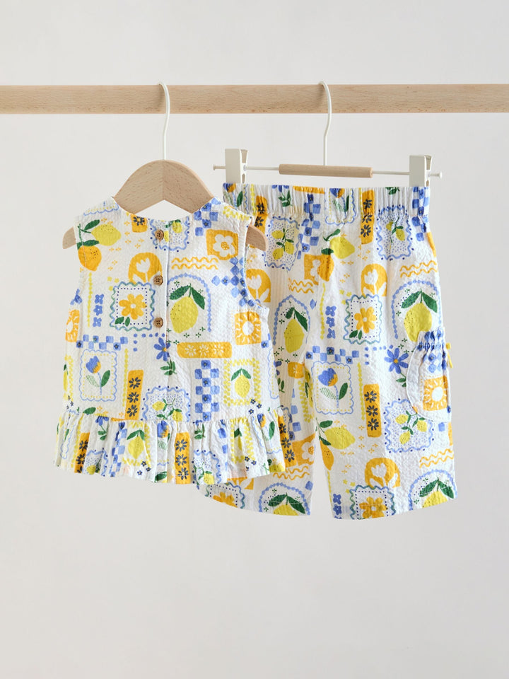 Yellow Lemon Baby Woven Top and Trousers Set 2 Piece (0mths-2yrs)