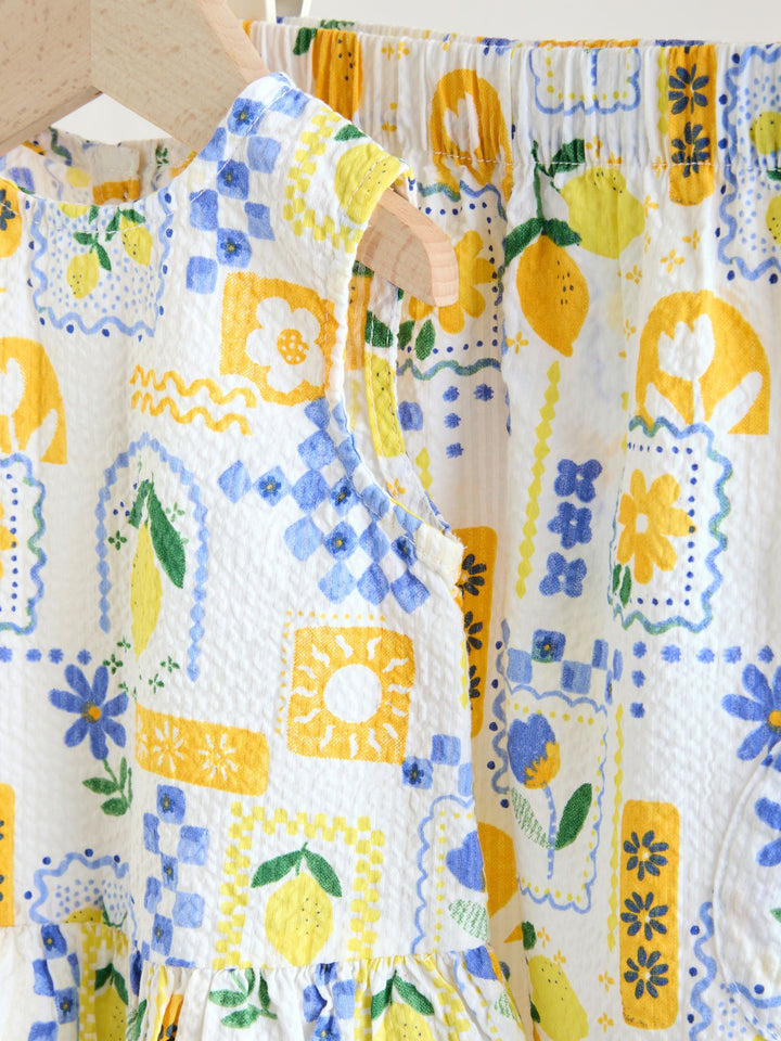 Yellow Lemon Baby Woven Top and Trousers Set 2 Piece (0mths-2yrs)