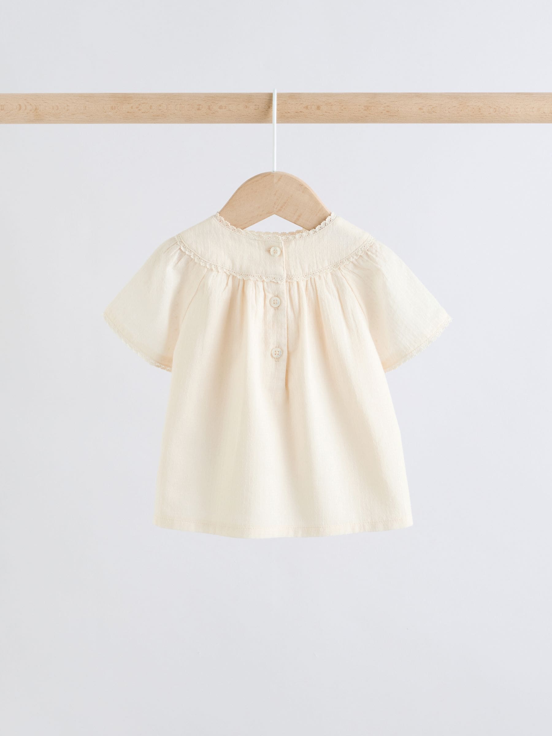 White Woven Baby Top and Shorts 2 Piece Set (0mths-2yrs)
