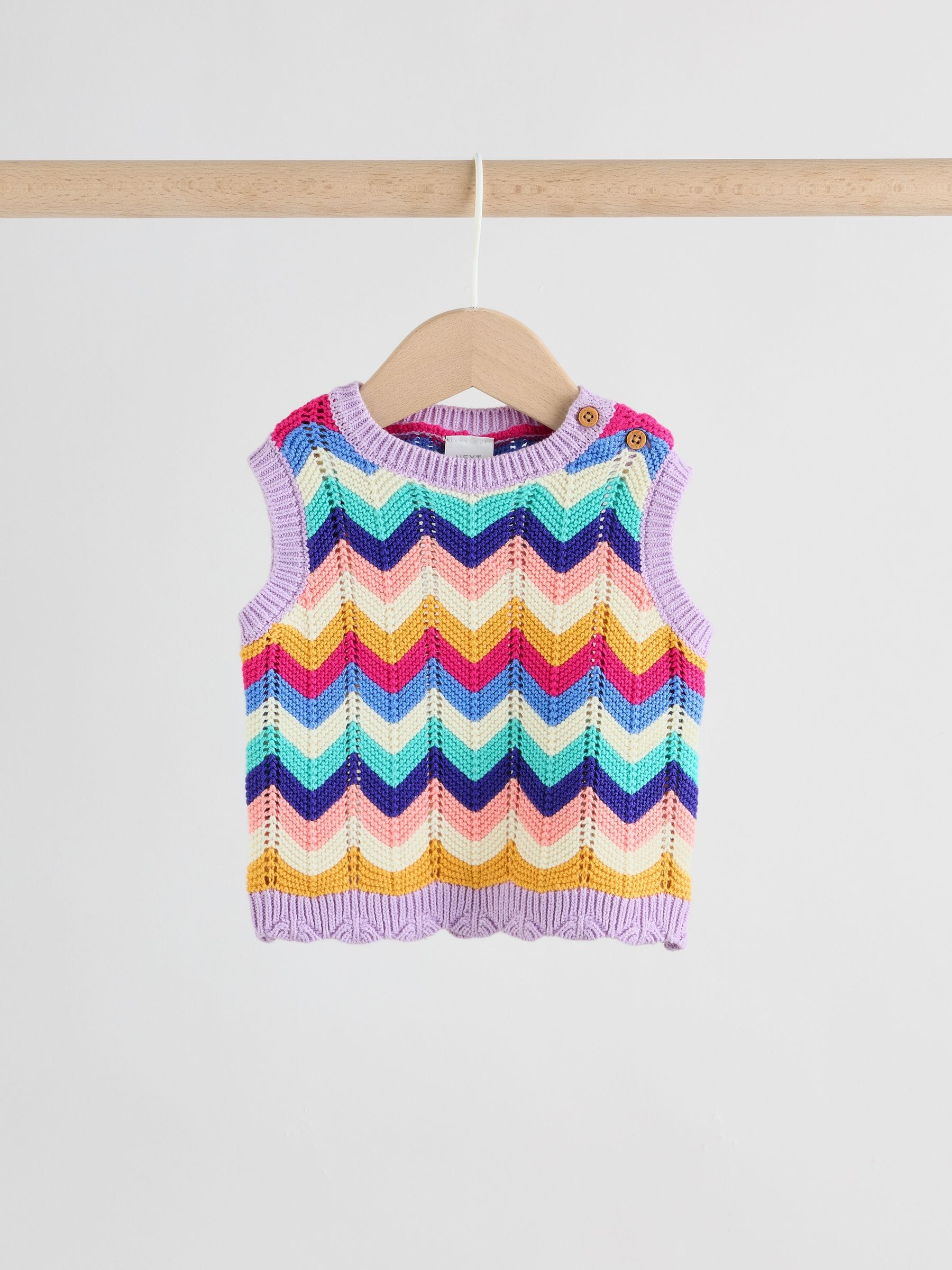 Multi Stripe Knitted Top and Shorts Baby Set 2 Piece (0mths-2yrs)