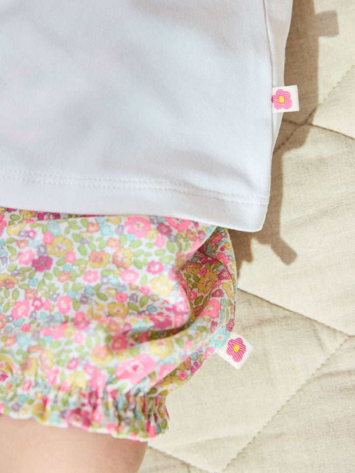 White Bunny Short Sleeve Baby Top and Short Set 2 Piece (0mths-2yrs)
