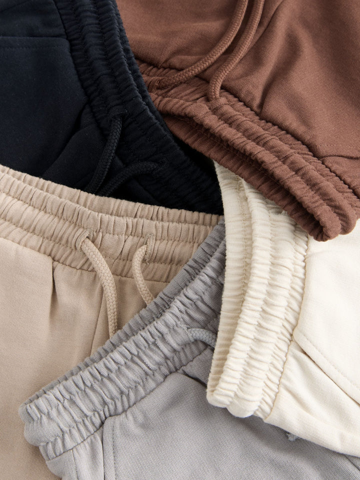 Chocolate Brown/Black/Stone/Grey Jersey Shorts 5 Pack (3mths-7yrs)
