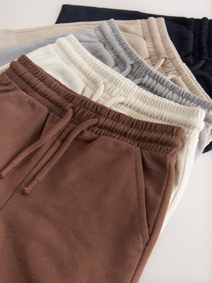 Chocolate Brown/Black/Stone/Grey Jersey Shorts 5 Pack (3mths-7yrs)