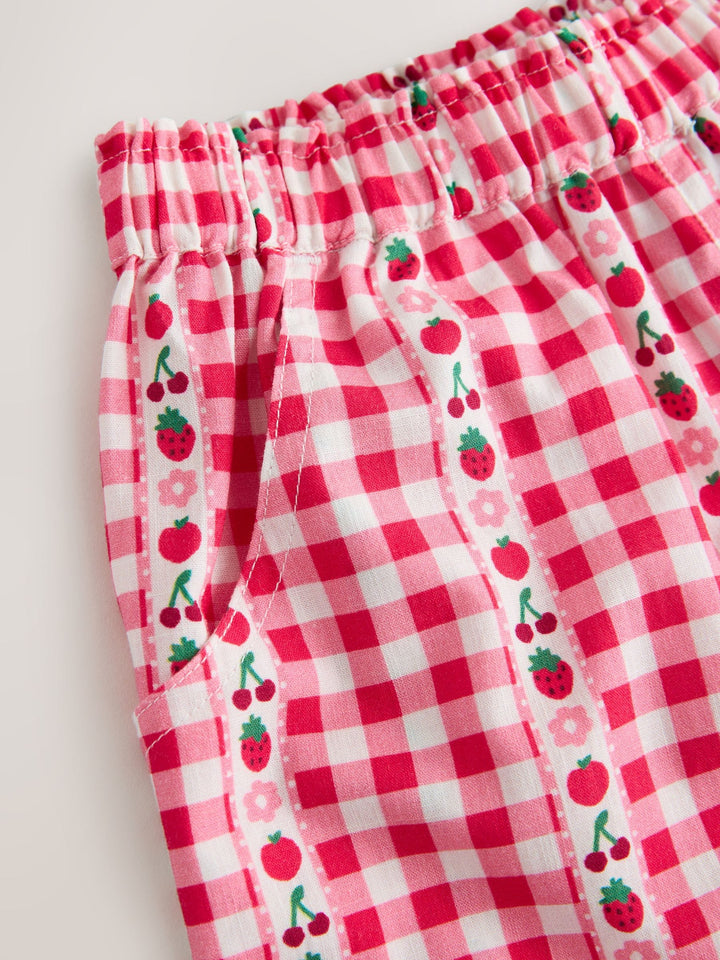 Pink/ Red Gingham Pullon Trousers (3mths-10yrs)