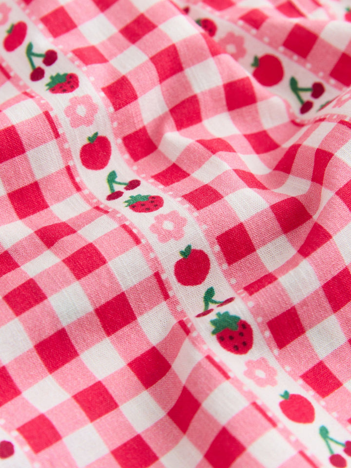 Pink/ Red Gingham Pullon Trousers (3mths-10yrs)