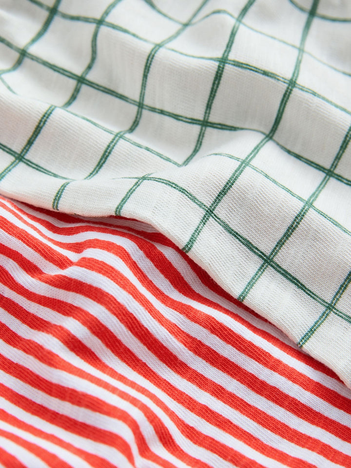 Red/Green Top & Shorts Set 3 Pack (3mths-7yrs)