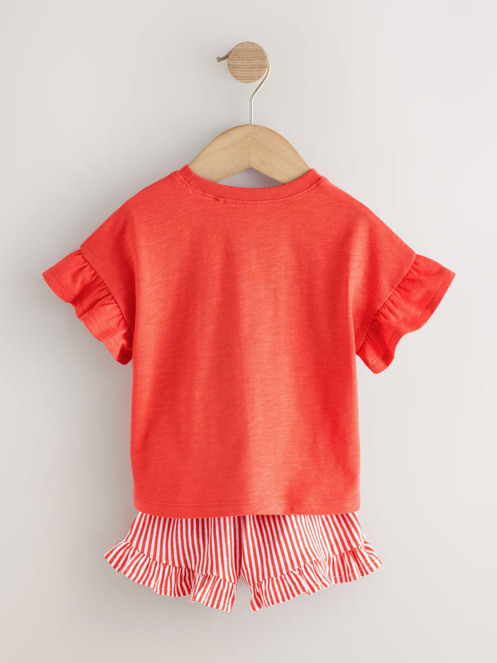 Red/Green Top & Shorts Set 3 Pack (3mths-7yrs)