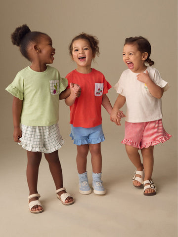 Red/Green Top & Shorts Set 3 Pack (3mths-7yrs)