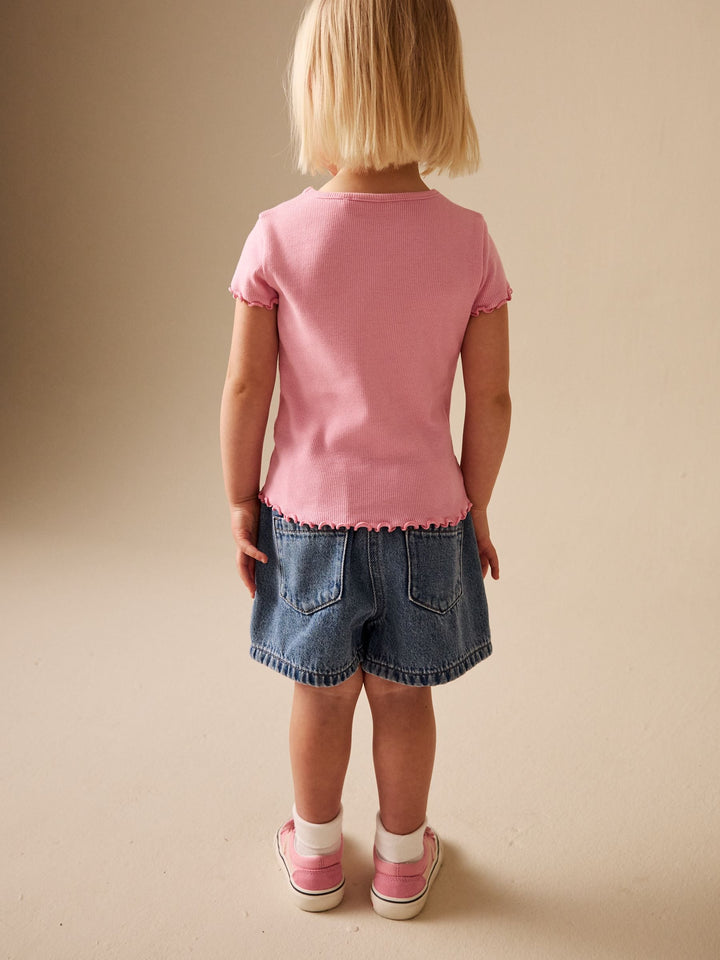 Pink Tomato Character Short Sleeve Ribbed T-Shirt (3mths-7yrs)