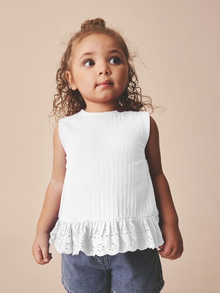 White Broderie Vest (3mths-7yrs)