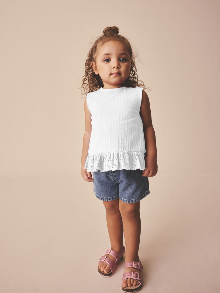 White Broderie Vest (3mths-7yrs)