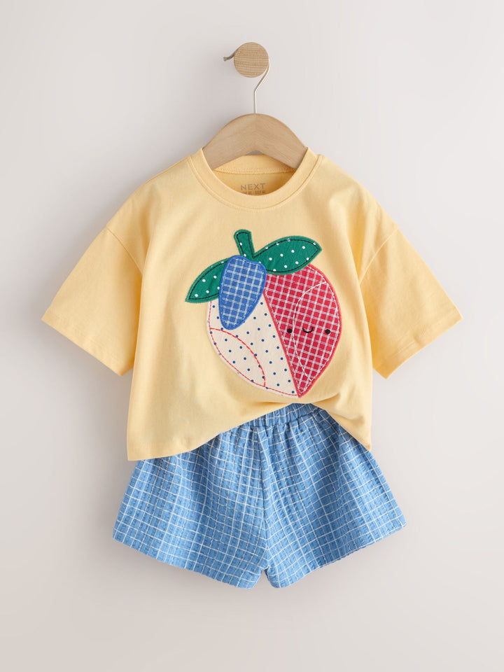 Yellow Strawberry T-Shirt And Shorts Set (3mths-7yrs)