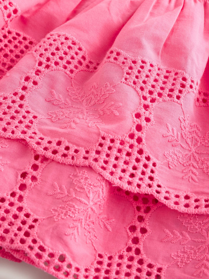 Pink Broderie Peplum Vest and Cycle Shorts Set (3mths-7yrs)