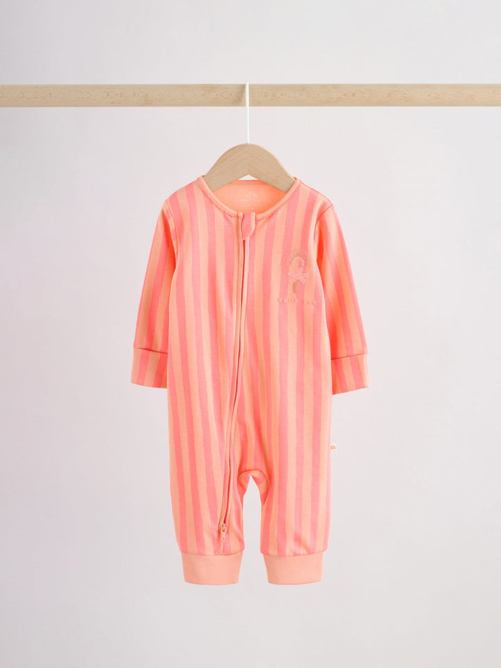 Pink/Blue Baby Sleepsuits 3 Pack (0mths-3yrs)
