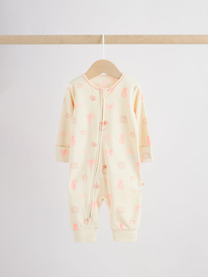 Pink/Blue Baby Sleepsuits 3 Pack (0mths-3yrs)