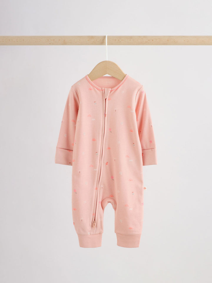 Pink/Blue Baby Sleepsuits 3 Pack (0mths-3yrs)