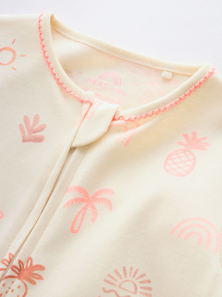 Pink/Blue Baby Sleepsuits 3 Pack (0mths-3yrs)