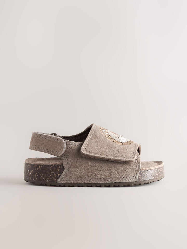 Neutral Lion Touch Fastening Slider Sandals