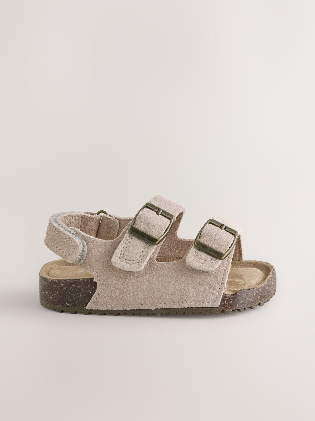Neutral Wide Fit (G) Double Buckle Leather Sandals