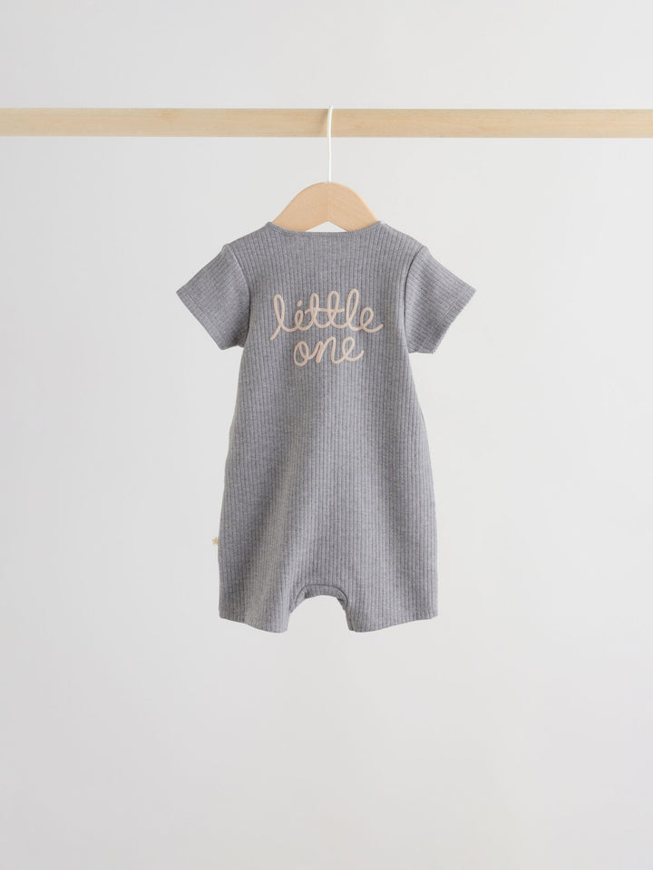 Beige Two Way Zip Baby Rompers 3 Pack (0mths-3yrs)