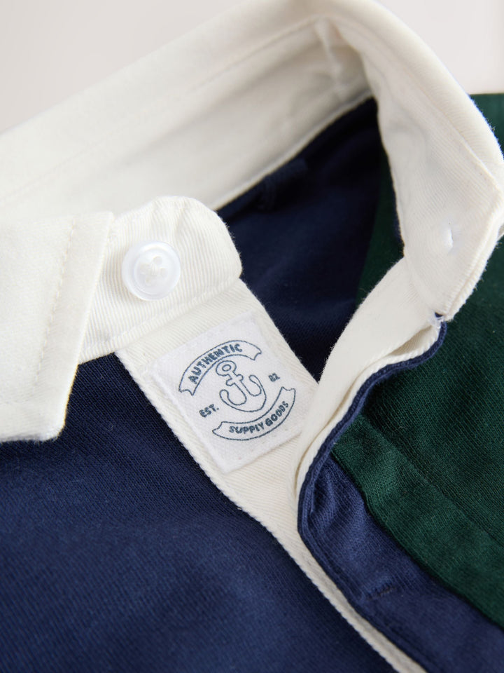 Red/Blue/Green Colourblock Short Sleeve Polo Shirt and Shorts Set (3mths-7yrs)