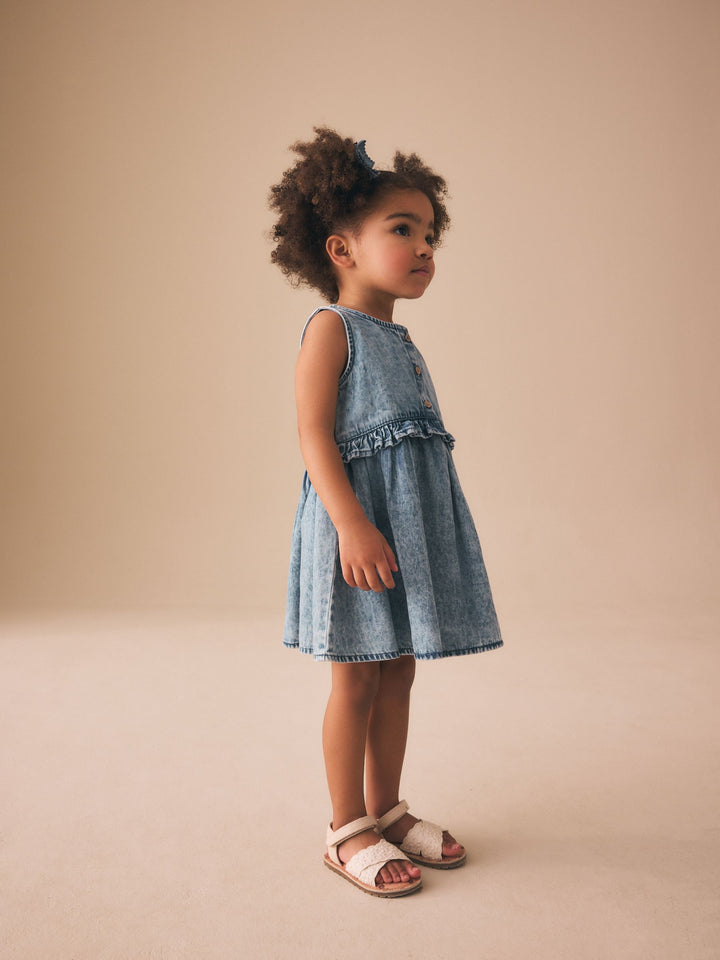 Denim Sleeveless Peplum Dress (3mths-8yrs)