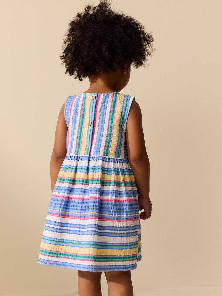 Multi Stripe Sleeveless Cotton Dress (3mths-8yrs)