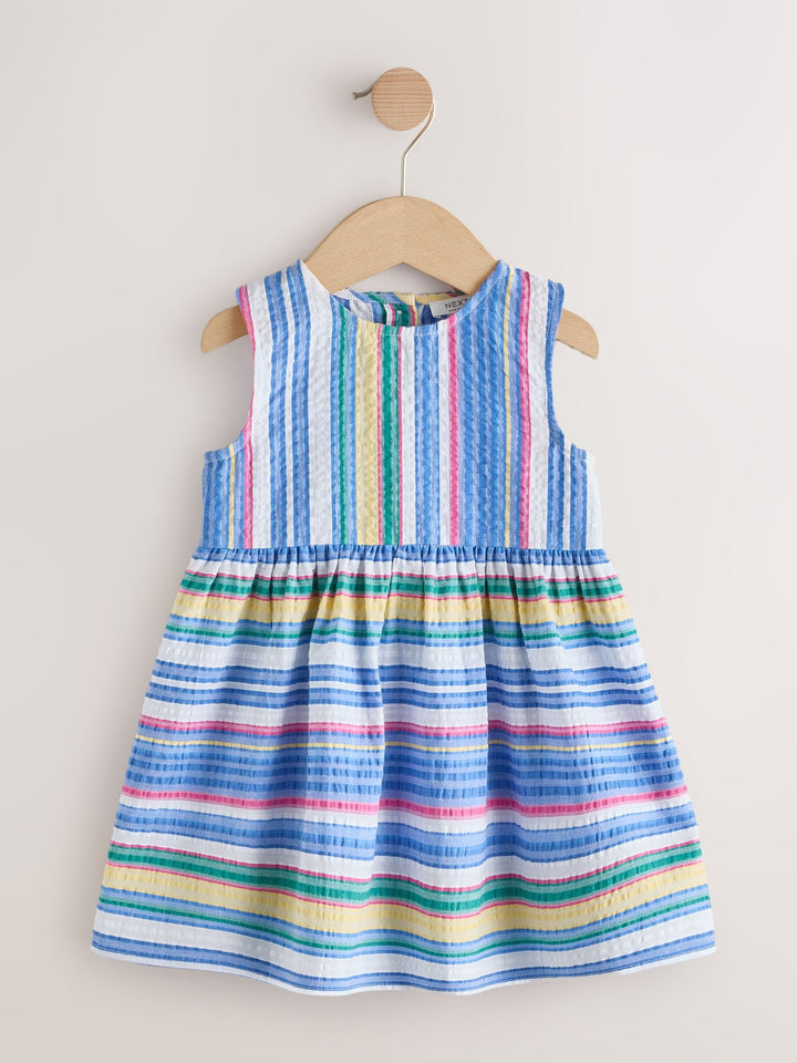 Multi Stripe Sleeveless Cotton Dress (3mths-8yrs)