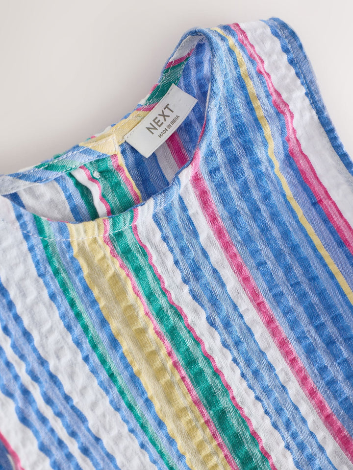 Multi Stripe Sleeveless Cotton Dress (3mths-8yrs)