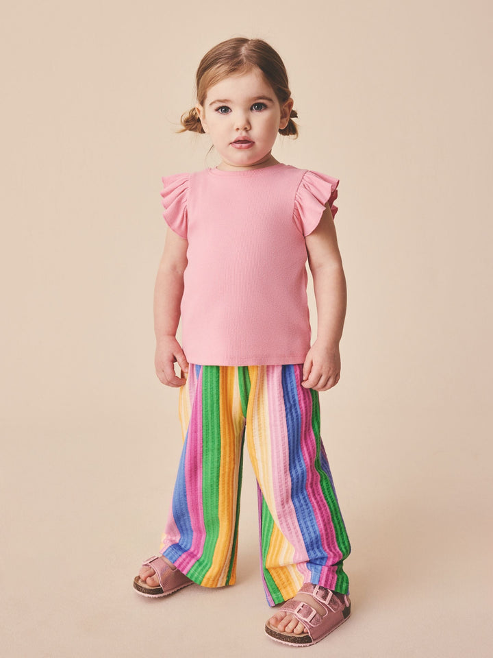 Pink Rainbow Stripe Wide Leg Trousers (3mths-7yrs)