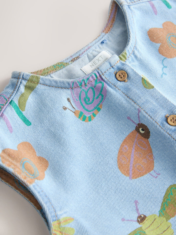 Denim Red Ladybug Print Sleeveless Top & Shorts Set (3mths-8yrs)