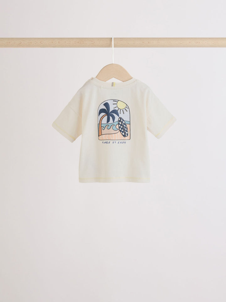 Mono/Fluro Yellow Palms Tops and Shorts Baby Set 6 Piece (0mths-3yrs)