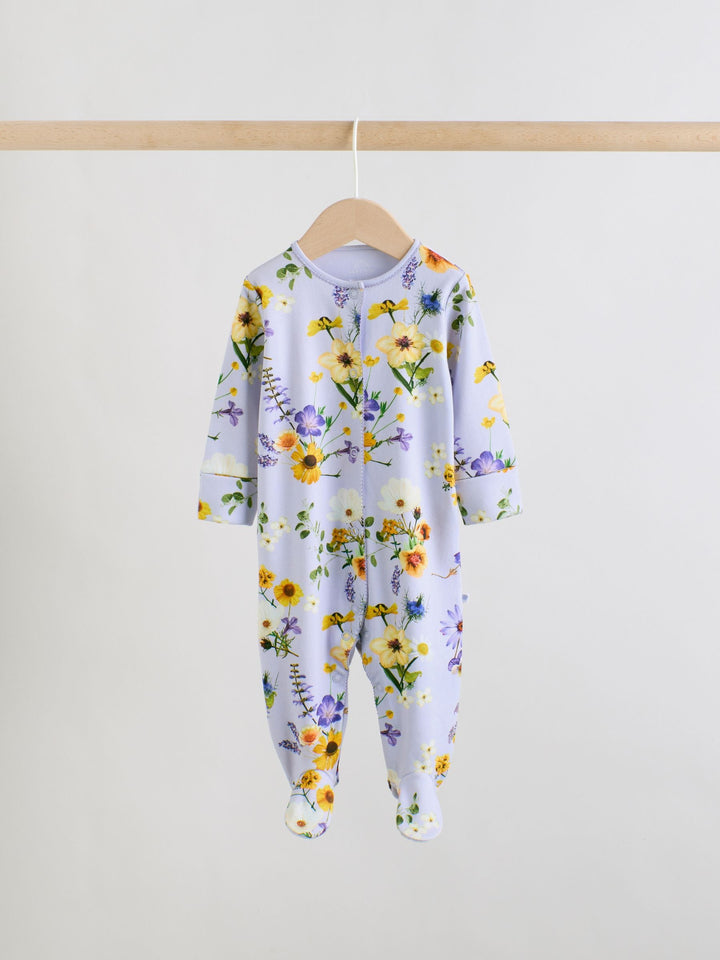 Lilac Purple Baby Sleepsuits 3 Pack (0mths-2yrs)