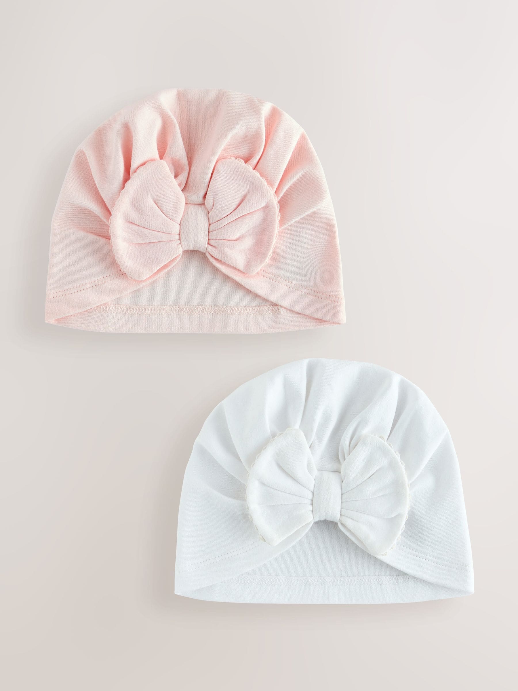 Pink/White Baby Turbans 2 Pack (0-18mths)