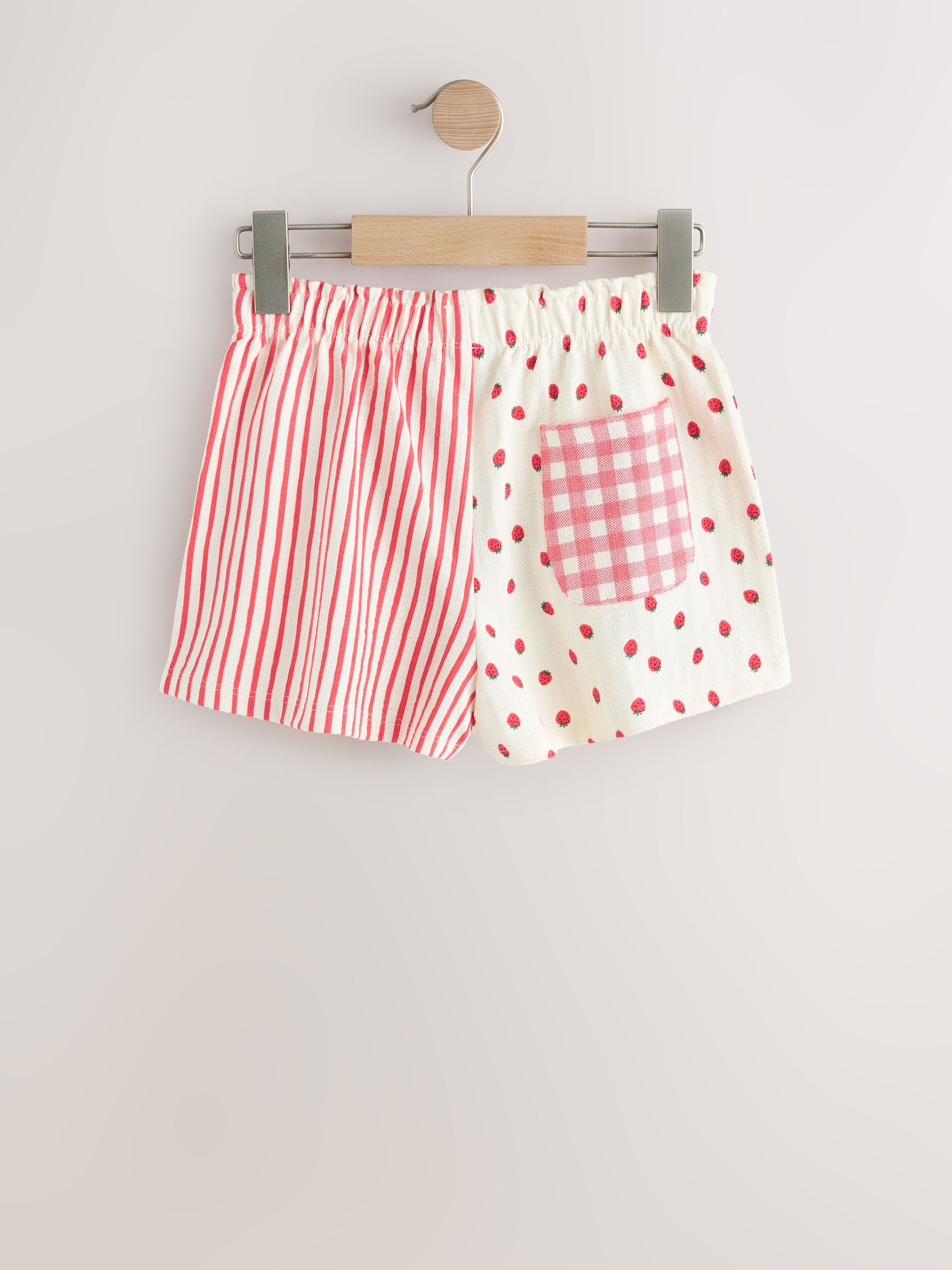 Ecru/Red Stripe Strawberry Shorts (3mths-7yrs)