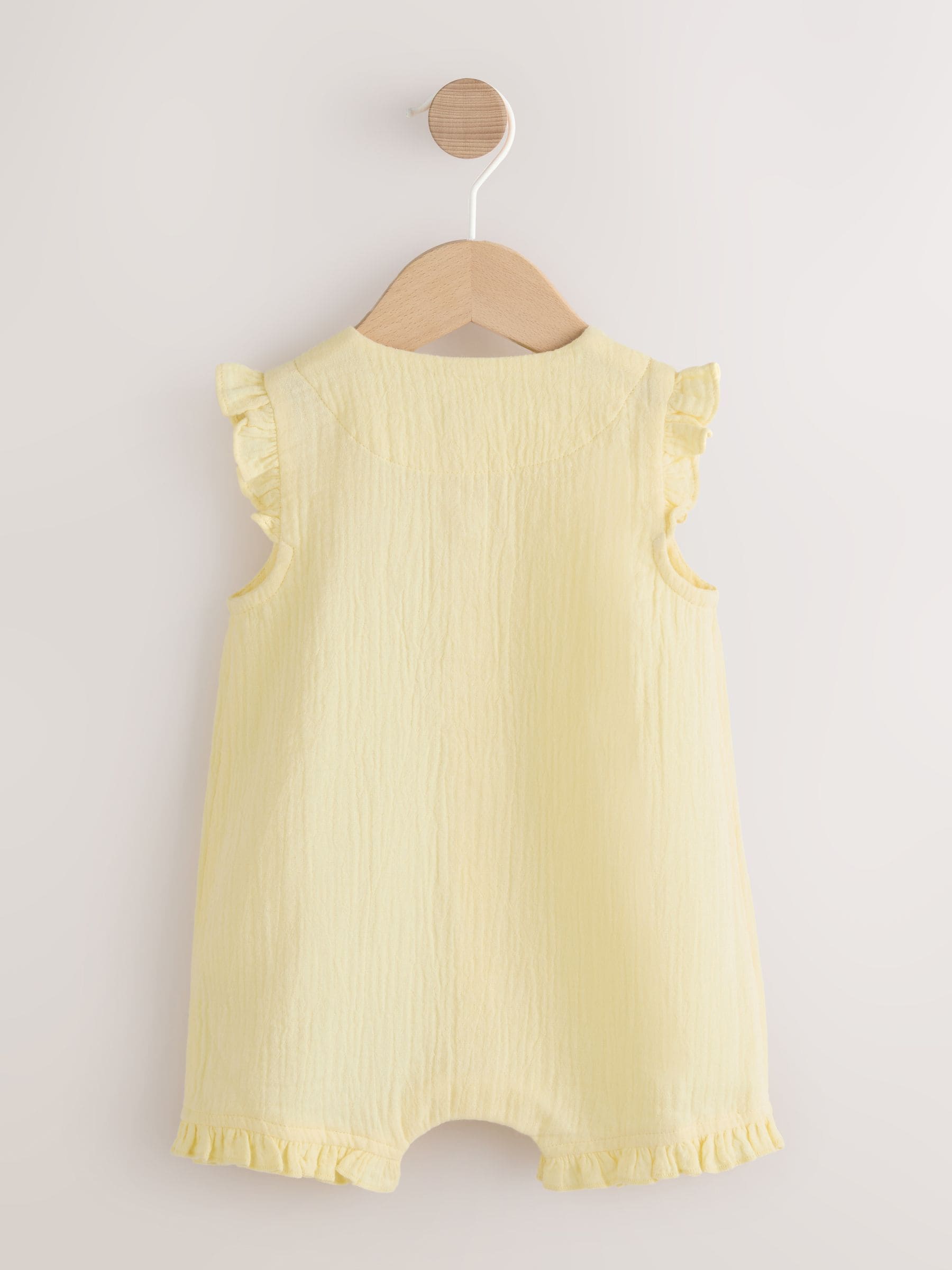 Yellow Baby Short Leg Muslin Romper (0mths-3yrs)