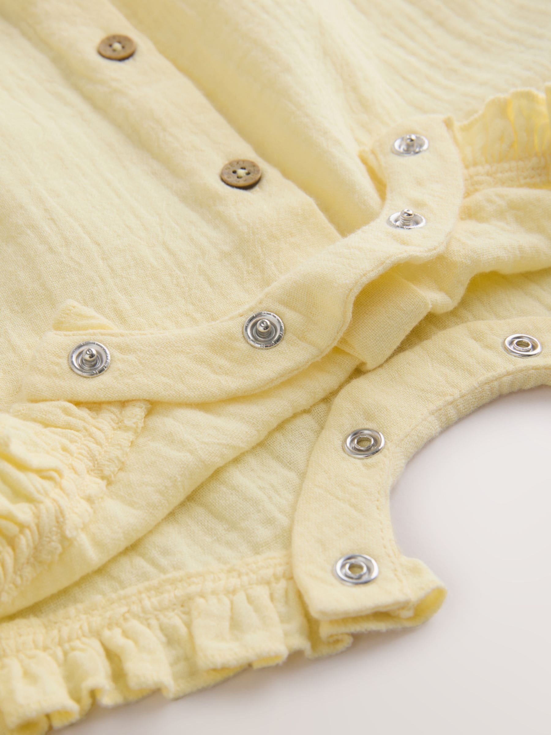 Yellow Baby Short Leg Muslin Romper (0mths-3yrs)