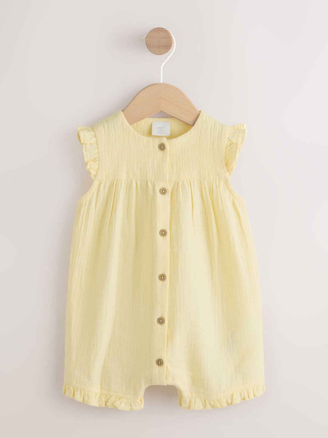 Yellow Baby Short Leg Muslin Romper (0mths-3yrs)