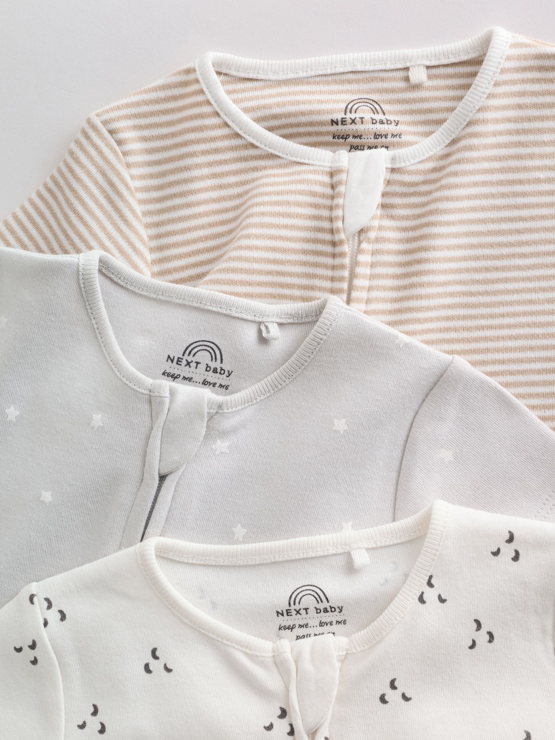 Ecru White Baby Rompers 3 Pack (0mths-3yrs)
